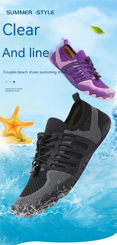 Chaussures de plage antidérapantes pour activités aquatiques, plongée, natation, cyclisme et fitness. Chaussures pieds nus cinq doigts.
