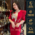 Đầm Suông Dạ Hội Đỏ Dự Tiệc Đính Đá Hoa To Sang Trọng Daria Dress 890