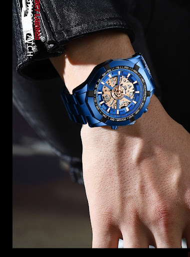 Title 18, Mens Waterproof Luminous Casual Business Mecha...