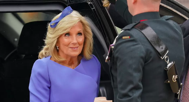 Jill Biden arriving at Westminster Abbey