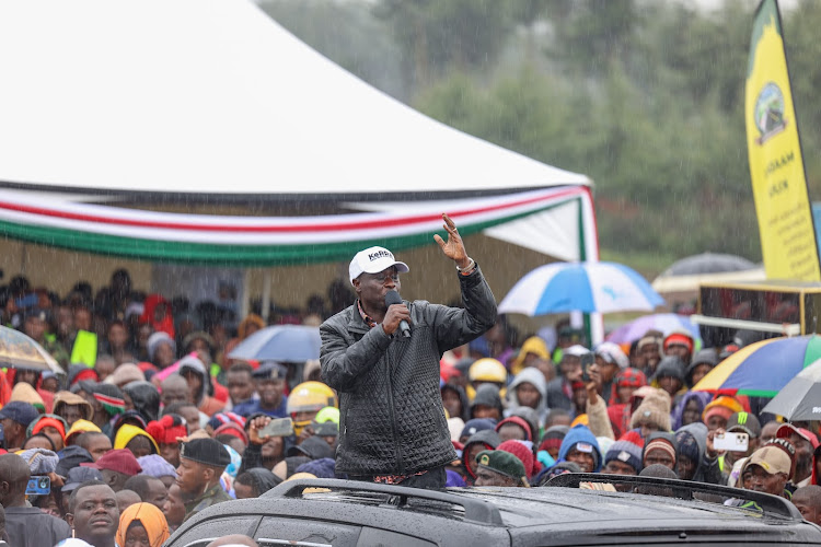 Deputy President Rigathi Gachagua addressing residents of Kuresoi North Constituency, Nakuru on January 13, 2024