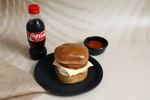 Chicken Cheese Burger With Coke [250 Ml]