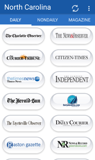 North Carolina Newspapers Screen 1
