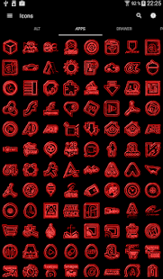 OUTLINE RED icon pack black - náhled