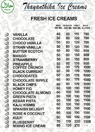 Thayanthika Ice Cream menu 4