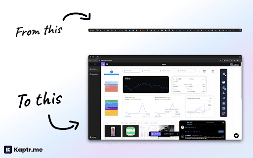 Kaptr.me - Web Dashboards with Live Snapshots