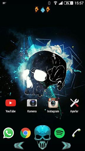 for xperia theme skull blue