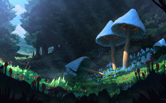 Psychedelic Mushroom Forest