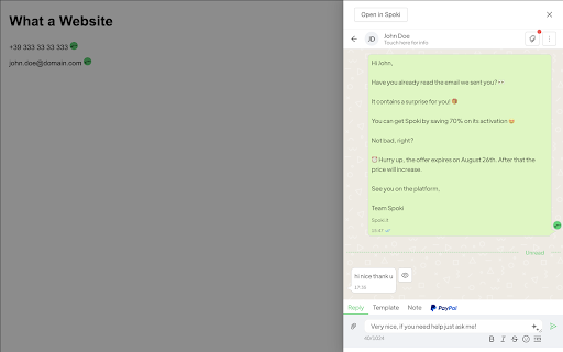 Spoki WhatsApp Chat