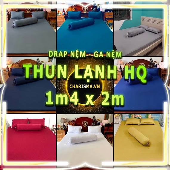 [1M4 Màu Trơn] Drap Ga Nệm Thun Lạnh Hq Cực Kì Mịn Mát Bộ Ga Trải Giường Vỏ Gối Drap Nệm Grap Giường