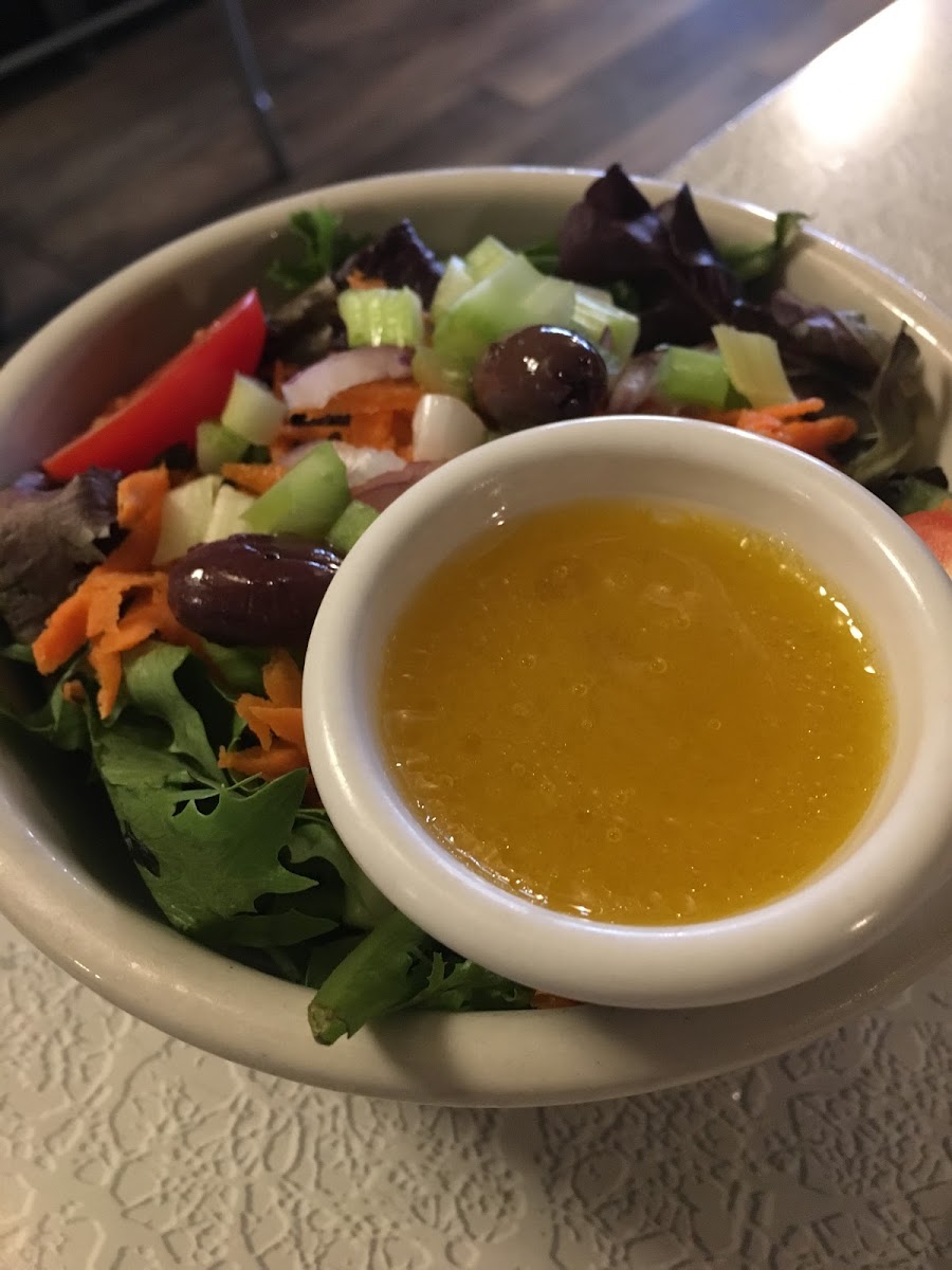 Salad with gf mango dressing