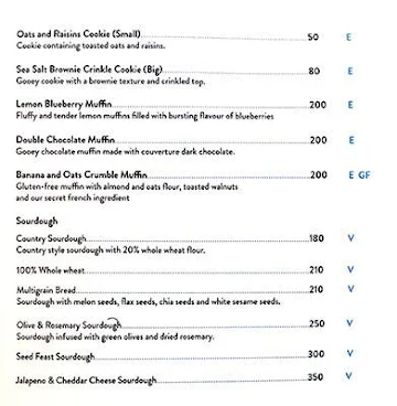 Blue Tokai Coffee Roasters menu 