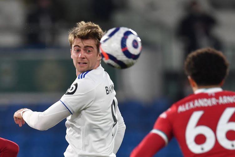 Leeds United's Patrick Bamford in action with Liverpool's Trent Alexander-Arnold at Elland Road, Leeds on April 19, 2021