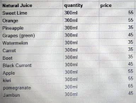 Mahi Juice menu 1