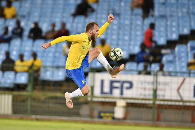 Jeremy Brockie of Mamelodi Sundowns during the CAF Champions League match between Mamelodi Sundowns and Leones Vegetarianos at Loftus Stadium on December 05, 2018 in Pretoria, South Africa.