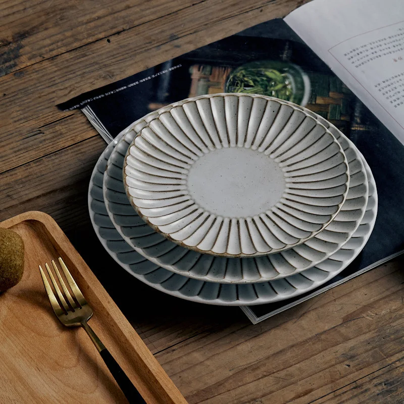 Stoneware Rice Bowl Tableware Dish Set Bowl Noodle Retro Plate Enjoy elegant meals with these stylish, durable bowls, pe