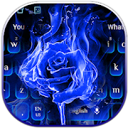 Blue Flame Rose Keyboard  Icon