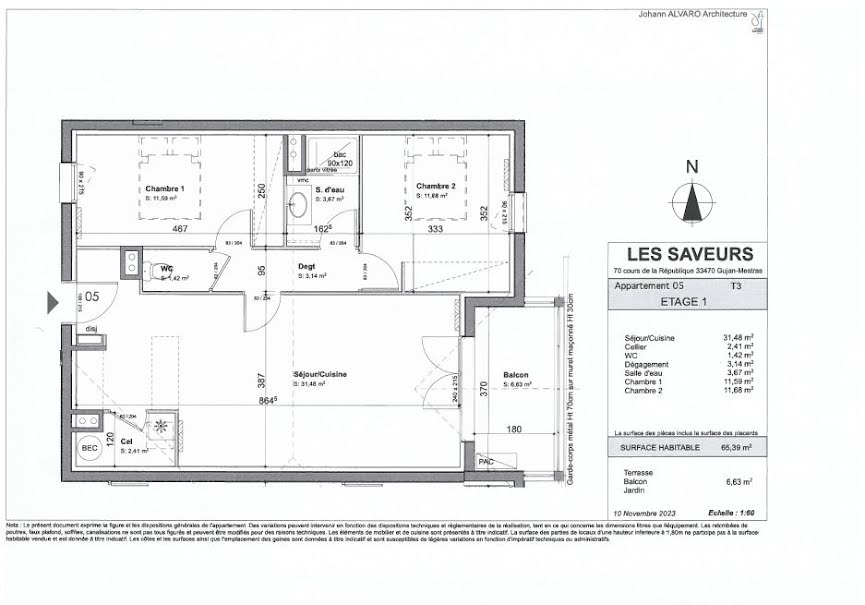 Vente appartement 3 pièces 65 m² à Gujan-Mestras (33470), 343 200 €