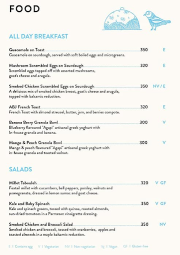 Blue Tokai Coffee Roasters menu 