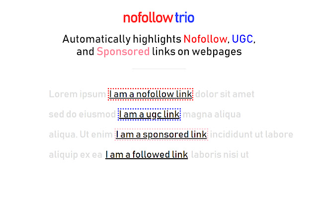 Nofollow Trio chrome extension