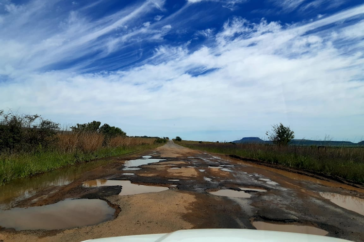 A potholed section of the R70 in the Free State near Rosendal. Picture: SUPPLIED