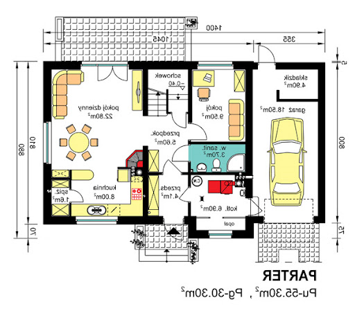 BW-36 wariant 5 - Rzut parteru