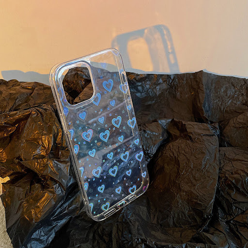 Title 6, Laser Double Colorful Love Transparent Phone Ca...