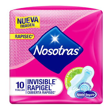 Toallas Intimas Nosotras Rapisec Invisible Rapigel Antiderrames x 10 und  