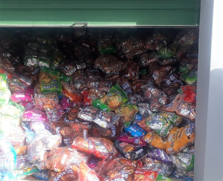 Packets of chips recovered in a storage unit in Greenbushes shortly after the delivery truck was hijacked