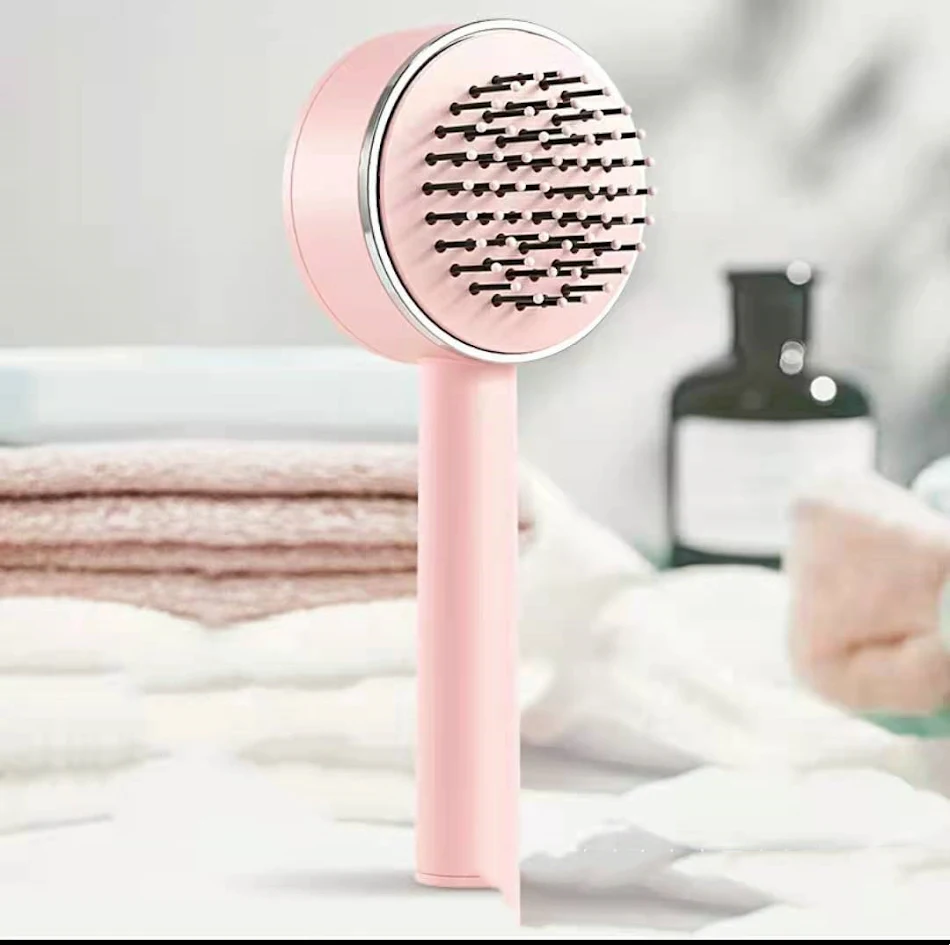 Cepillo de pelo con mango largo masajeador, esponjoso, para peinar, con cojín de aire, peine portátil, cepillo de airbag para peluquería