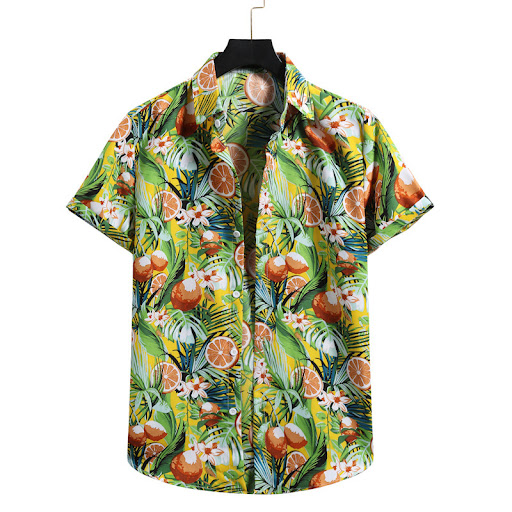 Title 3, Mens Hawaiian Lapel Short Sleeved Shirt, comfo...