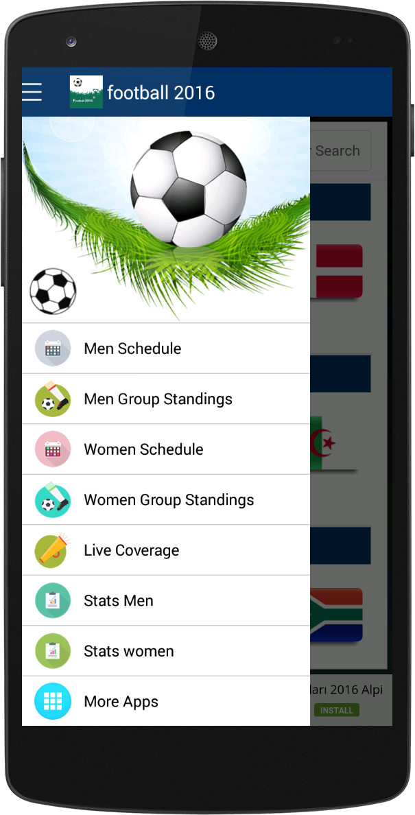 Rio Football 2016 Schedule Screen 1