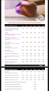 The Twenty Handmade Chocolates menu 2