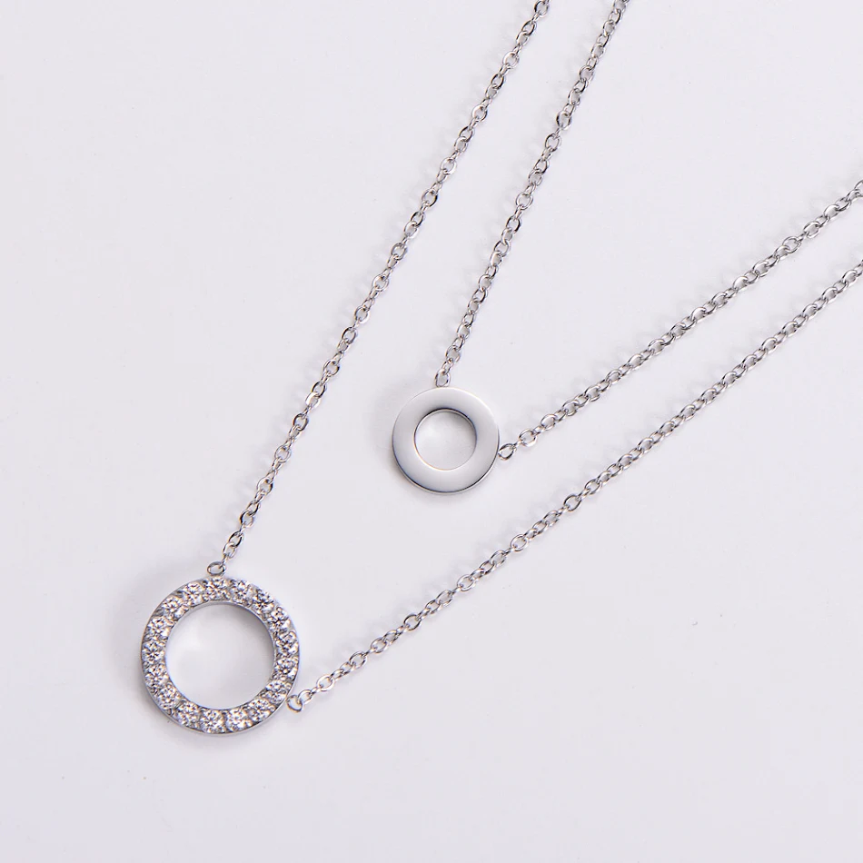 Anel Colar Joia Feminino com Zircônia Micro Incrustada e Banho de Ouro 18K, Elegância e Brilho Duradouro, Presente Ideal