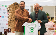 AmaZulu chair and owner Sandile Zungu (right) with new Zulu King Misuzulu when the football club vsited the king's residence in Phongolo.