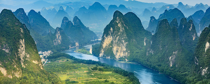 Li River and Karst mountains. China 2560x1440 marquee promo image