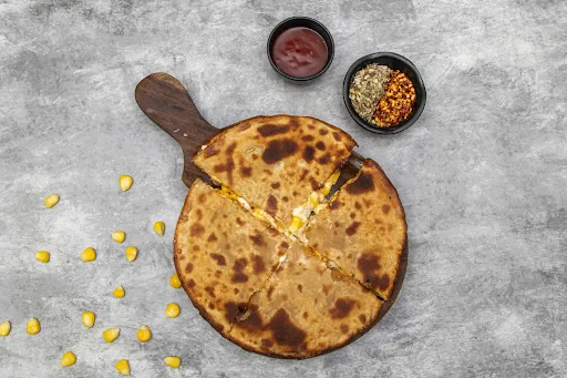 Corn And Cheese Paratha Pizza [7 Inches]