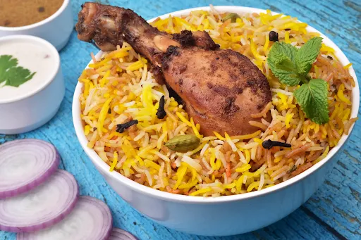 Chicken Fry Piece Biryani With Raita And Salan