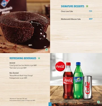 Domino's Pizza menu 