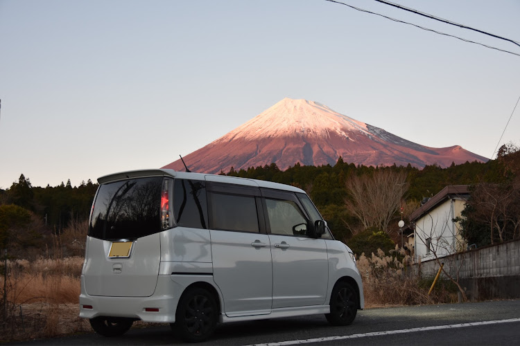 パレットSW MK21Sの富士山,加工ヘッドライト,12月もよろしくお願いします,紅富士,かえりみちに関するカスタム＆メンテナンスの投稿画像1枚目