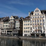 Lucerne Reuss waterfront in Lucerne, Switzerland 