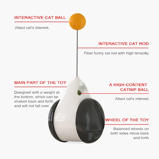 Tumbler Swing Toys for Cats Kitten Interactive Balance Car Cat Chasing Toy With Catnip Funny Pet Products for Dropshippi