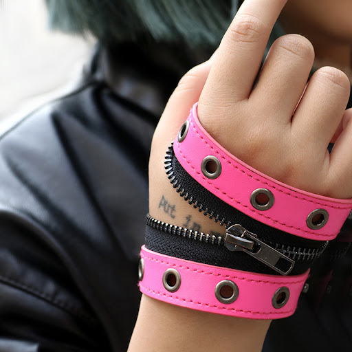 Title 3, Womens Punk Cattle Leather Bracelet. Rock-insp...