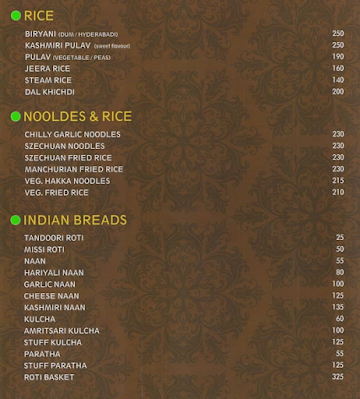 Esteem Multi Cuisine Restaurant menu 