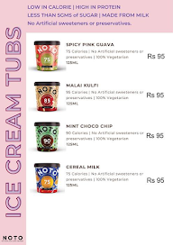 NOTO - Healthy Ice Cream menu 3