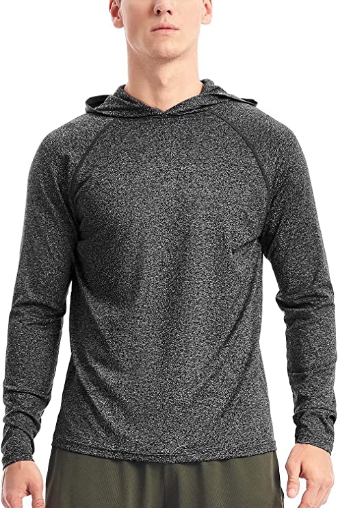 Men's Lightweight Pullover Hoodie - Hooded Long Sleeve Workout Shirts