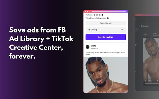 Heystak - Save Facebook & TikTok ads, free.