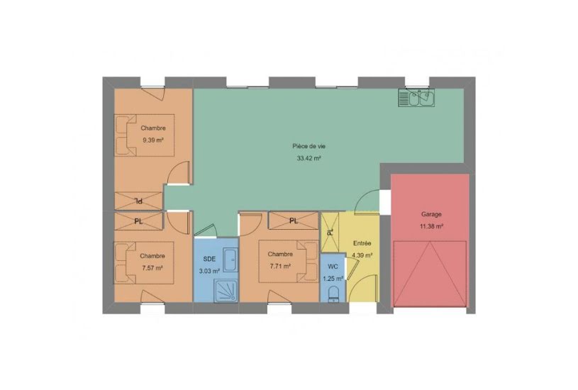  Vente Terrain + Maison - Terrain : 425m² - Maison : 66m² à Plonéour-Lanvern (29720) 