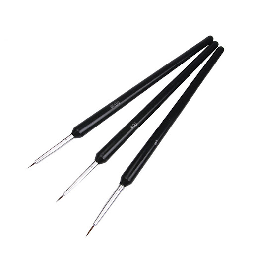 Title 1, Set de 3 pinceaux noirs nylon et laine, pour tr...
