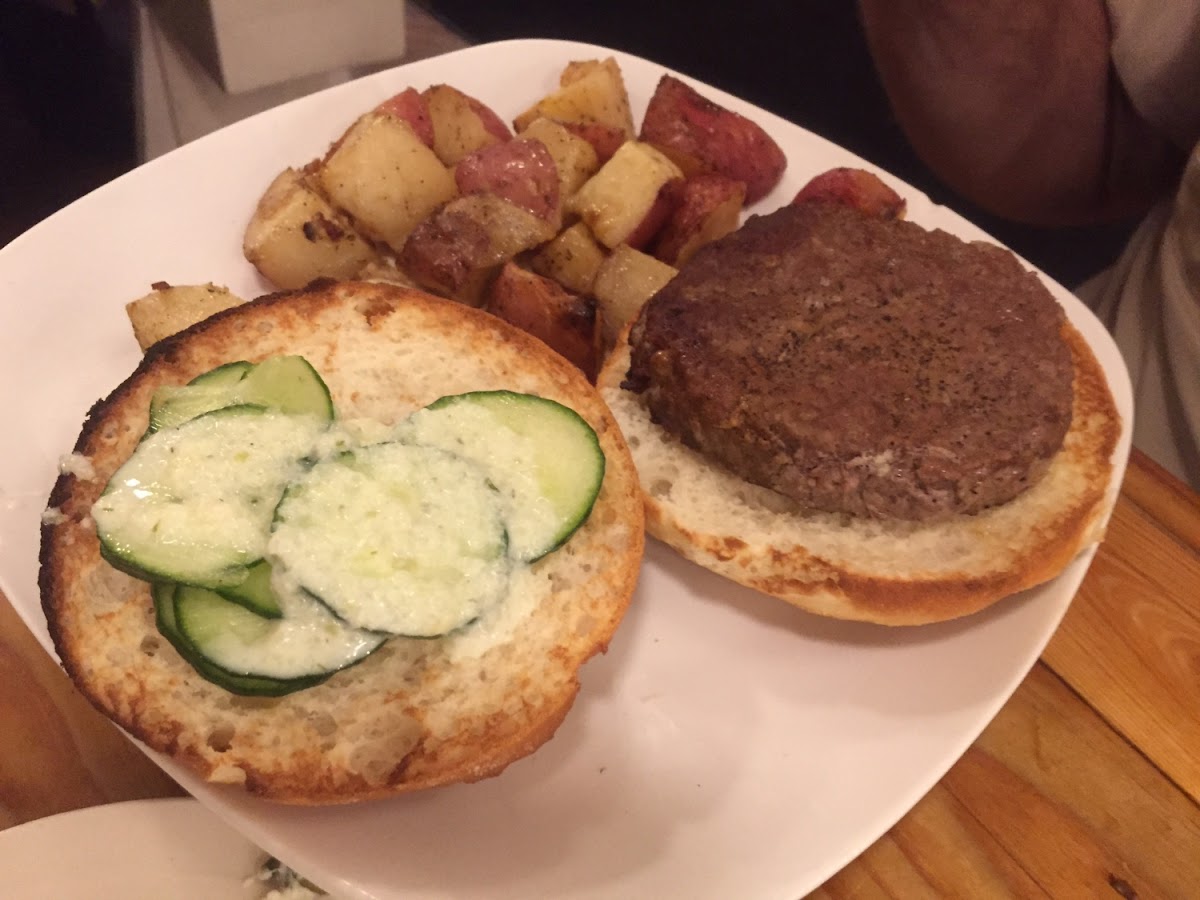 Lamb burger on a gf bun